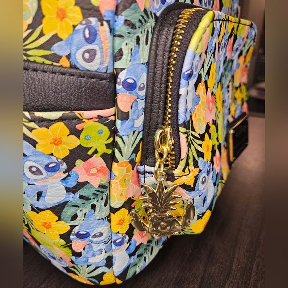 Loungefly 🎉HOST PICK🎉 Disney Stitch & Scrump Floral Watercolor Mini Backpack - Picture 2 of 9